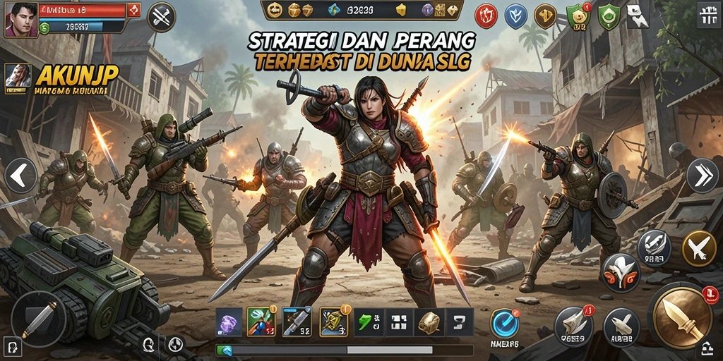 Tampilan seru dari gameplay AKUNJP dengan pertempuran strategis.