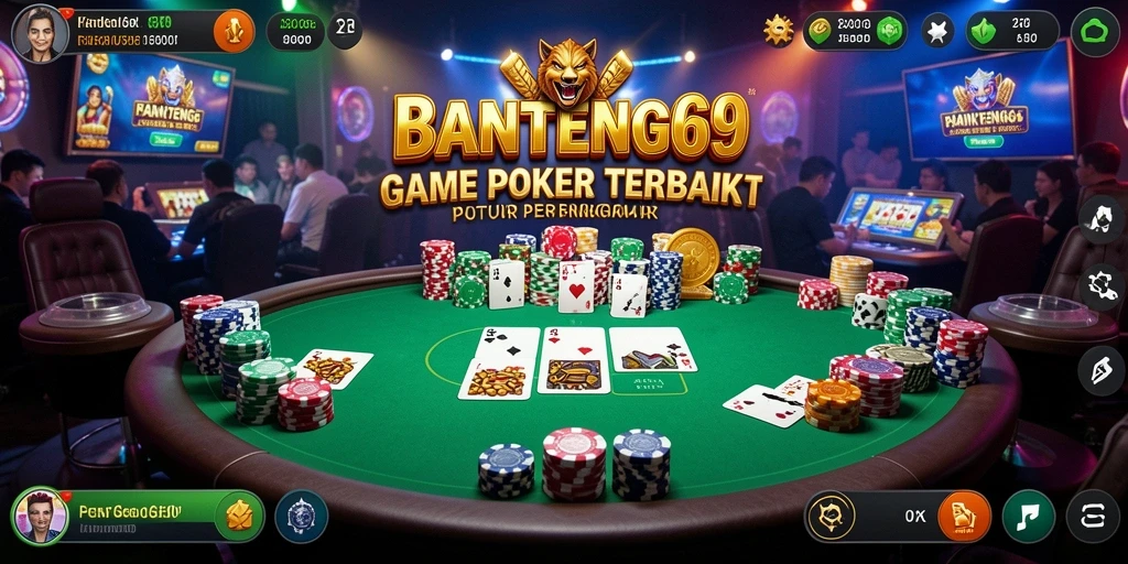 Gameplay mendebarkan BANTENG69 dalam aksi Poker.