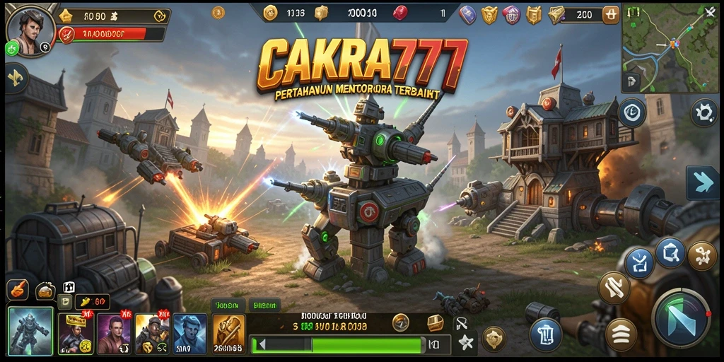 Tampilan gameplay menakjubkan dari CAKRA777 dalam genre Tower Defense.
