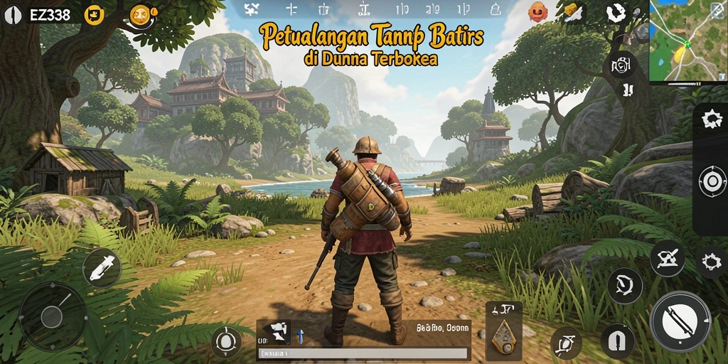 Tampilan gameplay <strong>EZ338</strong> yang menakjubkan di dunia terbuka.