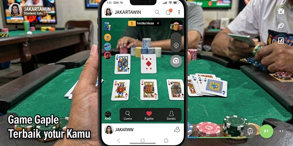 Tampilan gameplay seru dari JAKARTAWIN saat bermain Gaple.
