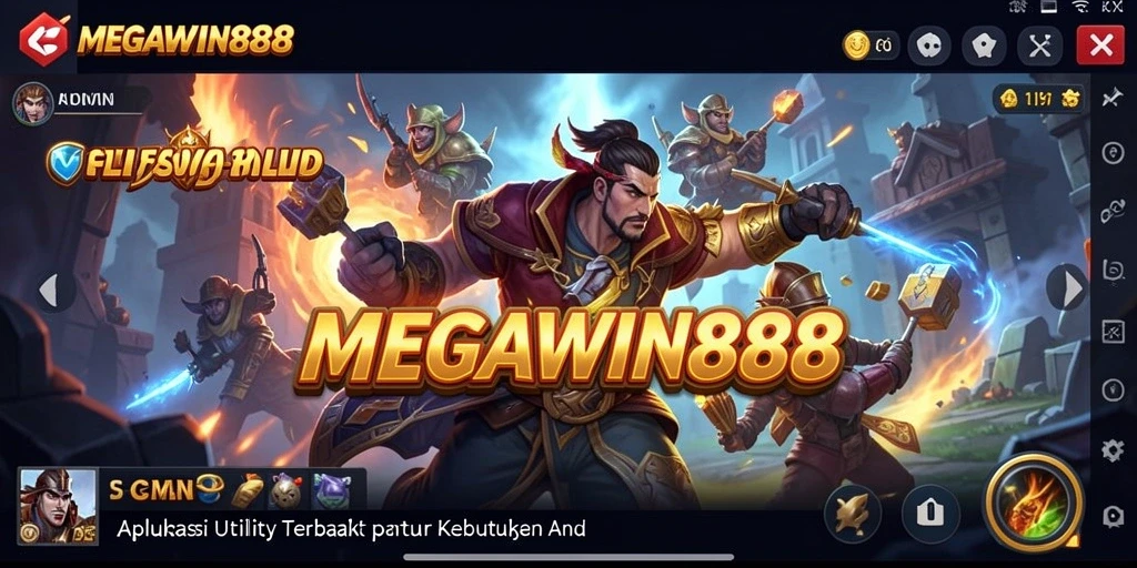 Tampilan utama MEGAWIN888 yang menampilkan berbagai fitur Utility.