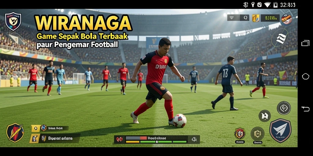 Tampilan gameplay WIRANAGA yang memukau dan penuh aksi sepak bola.